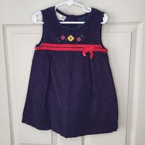 Samantha Says‎ Toddler Girl Navy Blue Corduroy Jumper Dress 4T